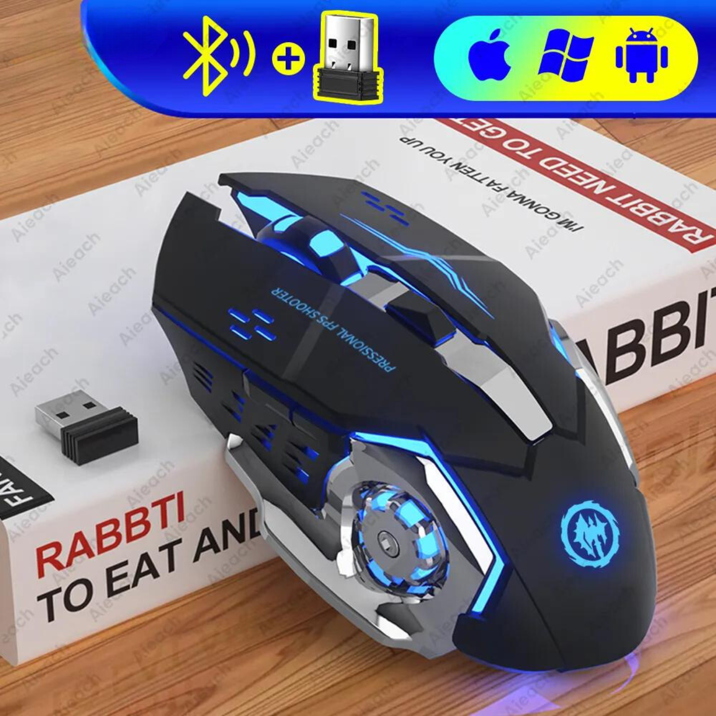 Rechargeable Wireless Mouse for Computer Gaming