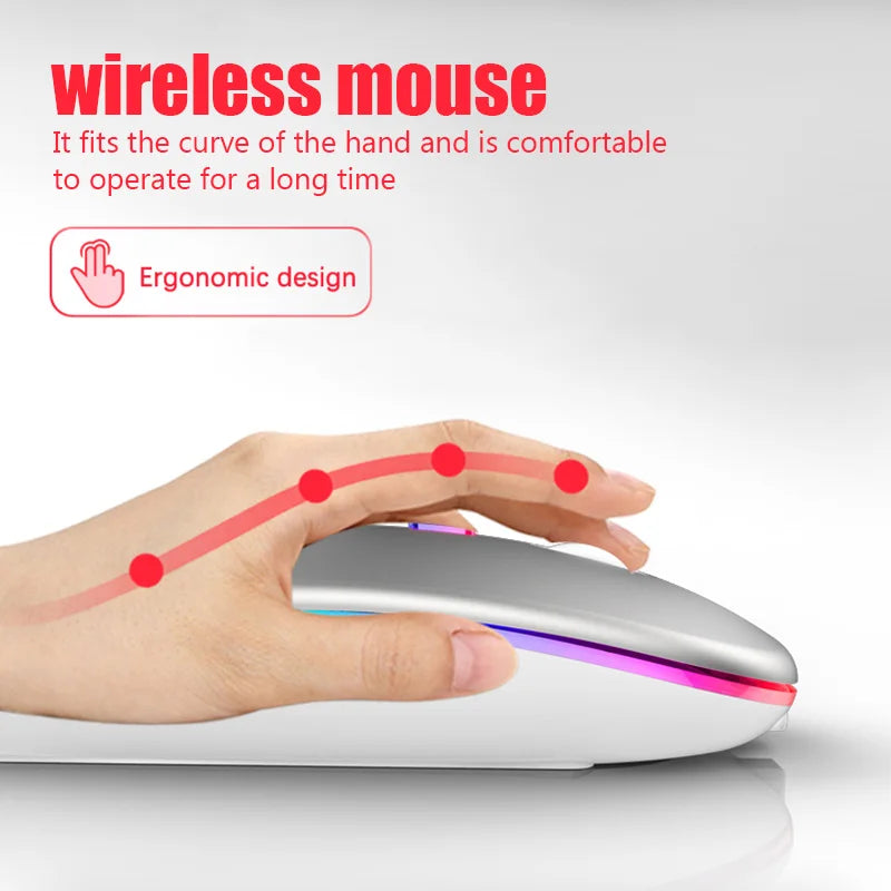 Bluetooth RGB Rechargeable Silent LED Mouse