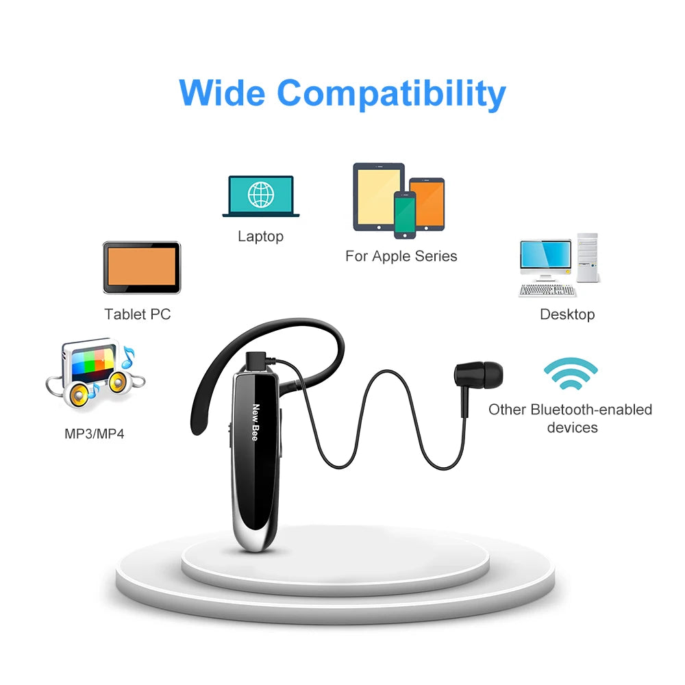 New Bee Bluetooth Earphones V5.0 Headset Hands-free