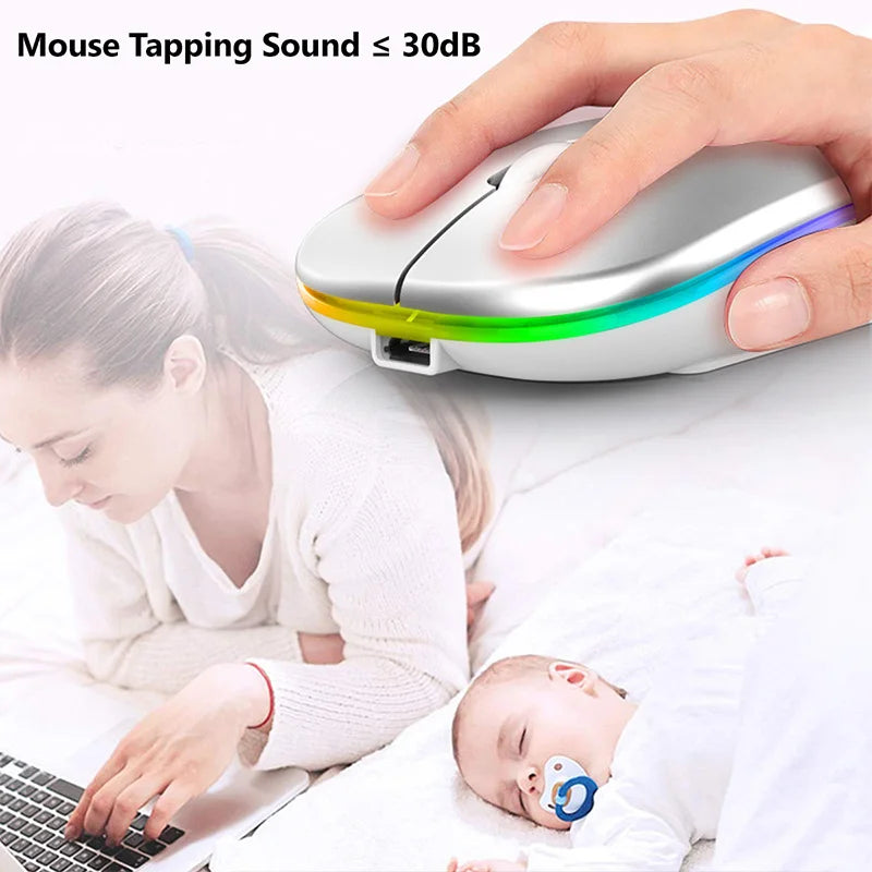 Bluetooth RGB Rechargeable Silent LED Mouse